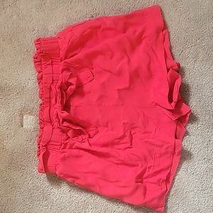 Red high waist shorts